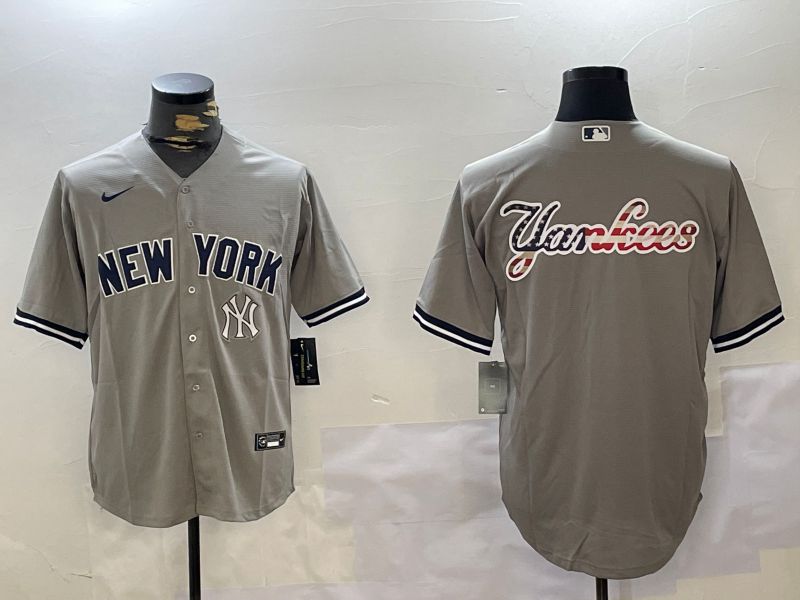 Men New York Yankees Blank Grey Game 2024 Nike MLB Jersey style 102726